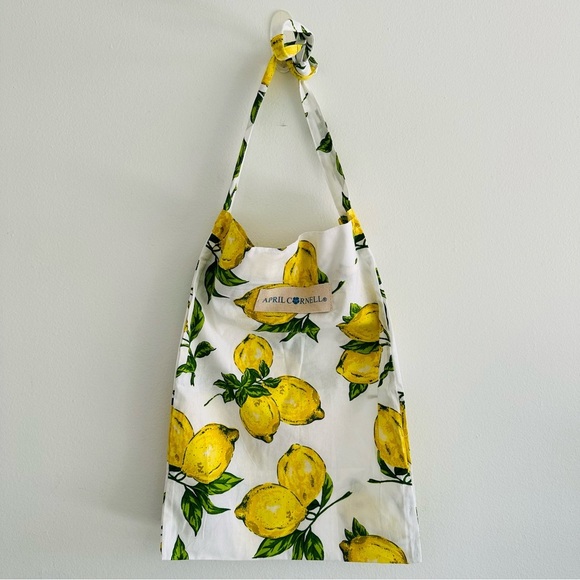 New April Cornell Lemon 100% Cotton Tote Bag - Picture 2 of 9